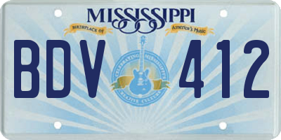 MS license plate BDV412