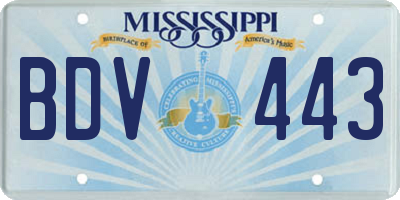 MS license plate BDV443