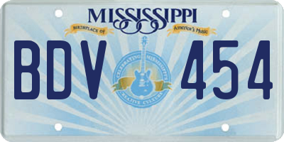 MS license plate BDV454