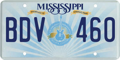 MS license plate BDV460