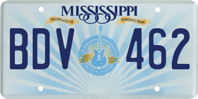 MS license plate BDV462