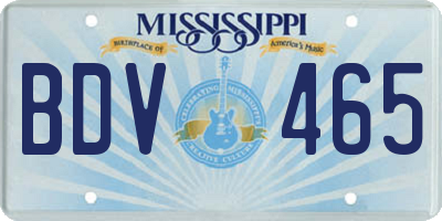 MS license plate BDV465
