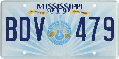 MS license plate BDV479