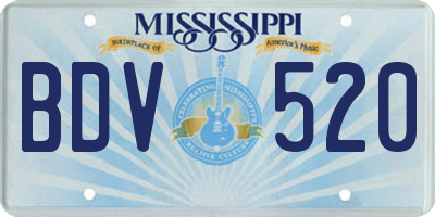 MS license plate BDV520
