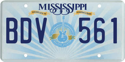 MS license plate BDV561