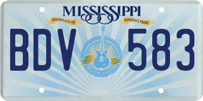 MS license plate BDV583