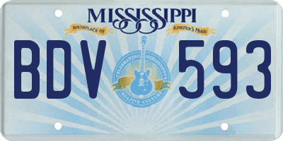 MS license plate BDV593