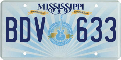 MS license plate BDV633