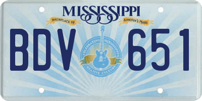 MS license plate BDV651