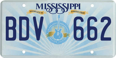 MS license plate BDV662