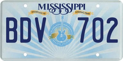MS license plate BDV702