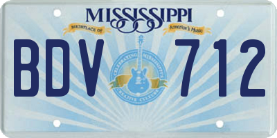 MS license plate BDV712