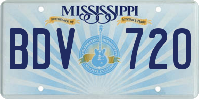 MS license plate BDV720
