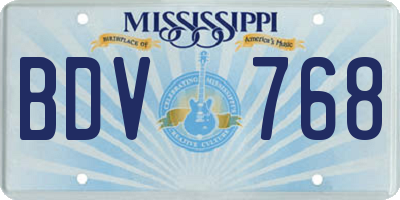 MS license plate BDV768