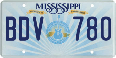 MS license plate BDV780