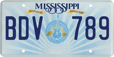 MS license plate BDV789