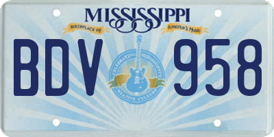MS license plate BDV958