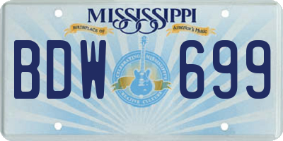 MS license plate BDW699