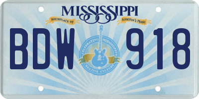 MS license plate BDW918