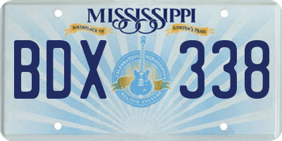 MS license plate BDX338