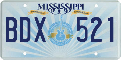 MS license plate BDX521