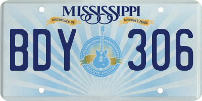MS license plate BDY306
