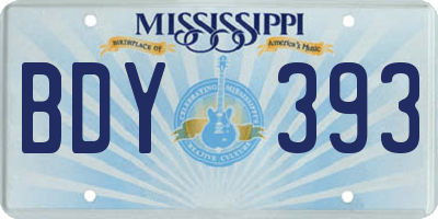 MS license plate BDY393