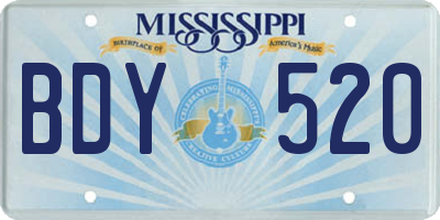MS license plate BDY520