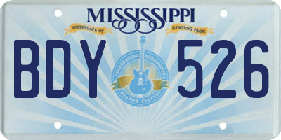 MS license plate BDY526