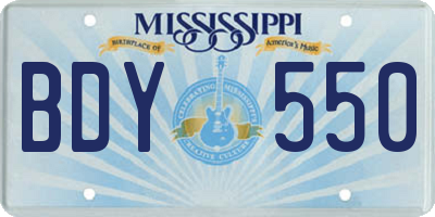 MS license plate BDY550