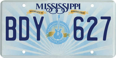 MS license plate BDY627