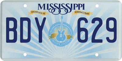 MS license plate BDY629