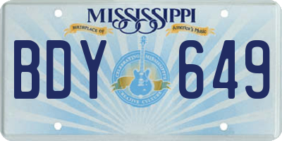 MS license plate BDY649