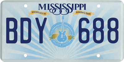 MS license plate BDY688