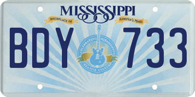 MS license plate BDY733