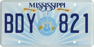 MS license plate BDY821