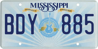 MS license plate BDY885