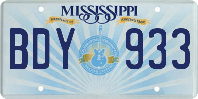 MS license plate BDY933