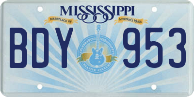 MS license plate BDY953