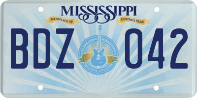 MS license plate BDZ042