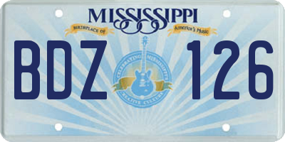 MS license plate BDZ126