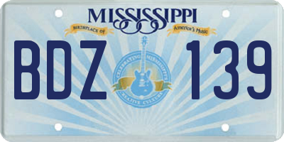 MS license plate BDZ139