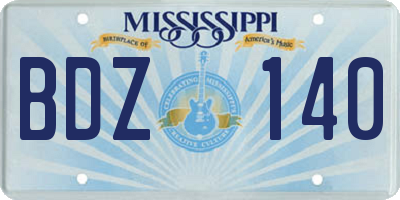 MS license plate BDZ140
