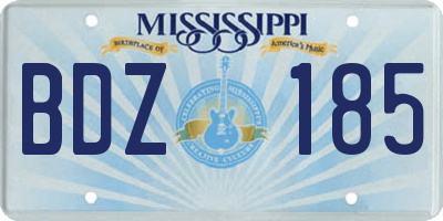 MS license plate BDZ185