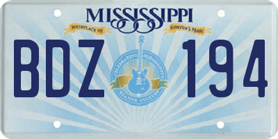 MS license plate BDZ194