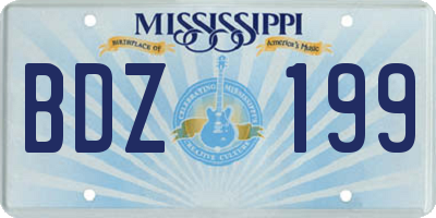 MS license plate BDZ199