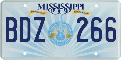 MS license plate BDZ266