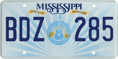 MS license plate BDZ285