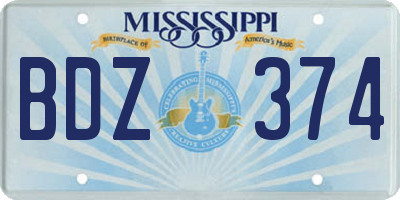 MS license plate BDZ374
