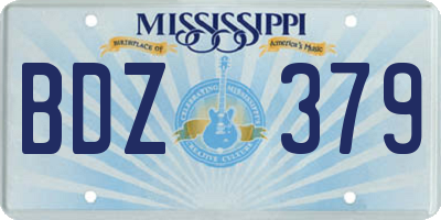 MS license plate BDZ379